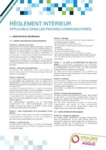 Reglement Intérieur Piscines A4