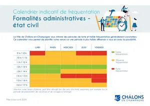 Calendrier De Fréquentation Guichet Formalités Administratives
